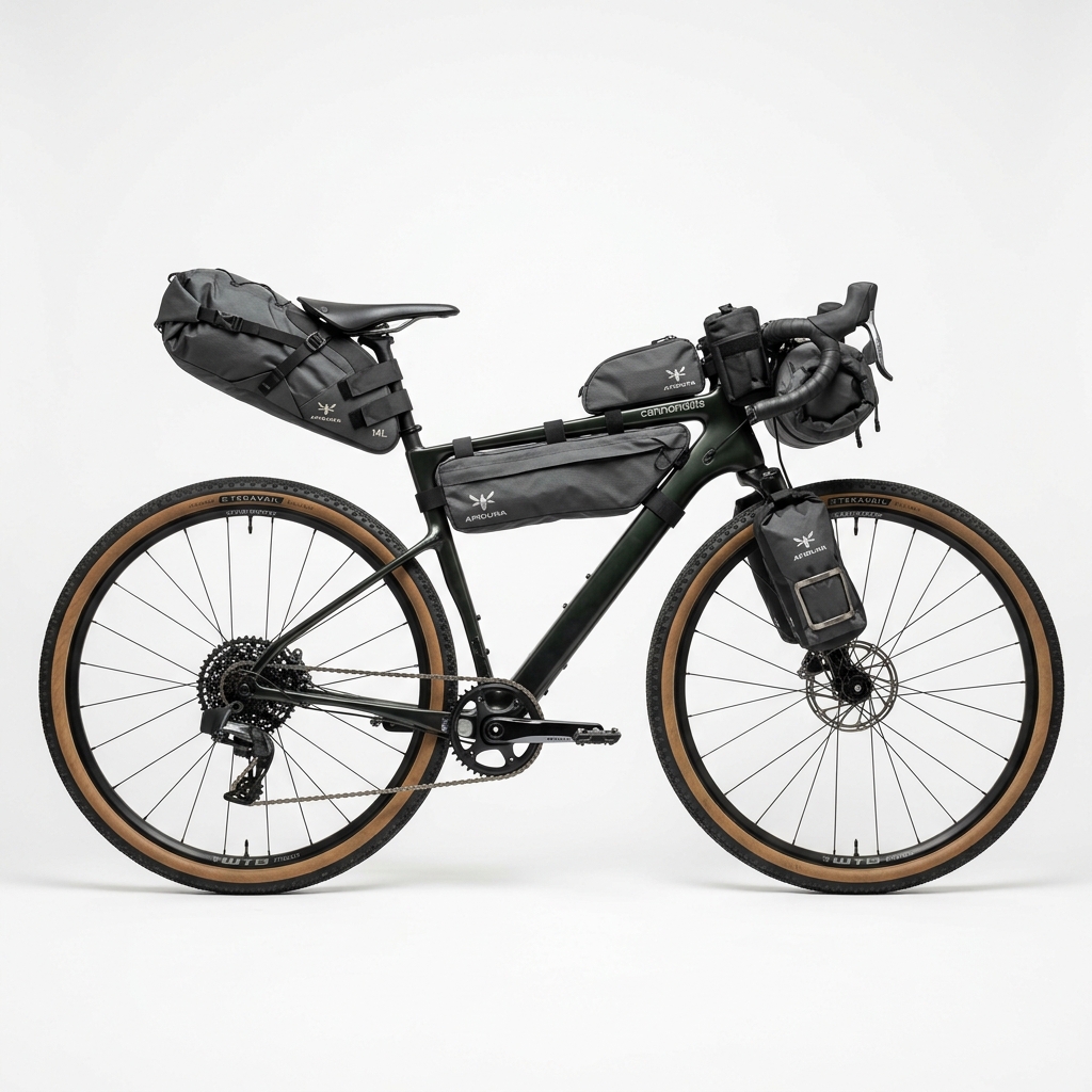 Bicicleta Cannondale Gravel con equipamiento de viaje